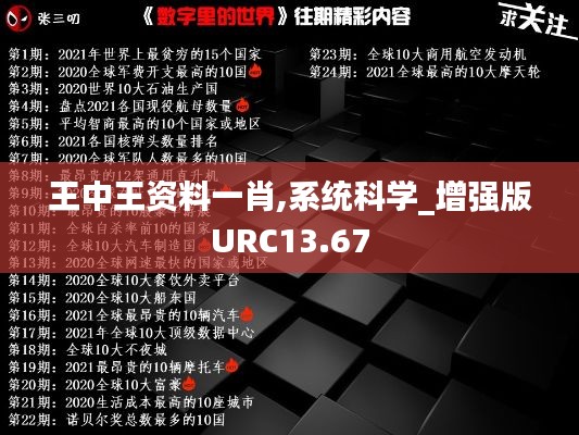 王中王资料一肖,系统科学_增强版URC13.67