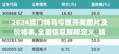 2024澳门特马今晚开奖图片及价格表,全面信息解释定义_精装版RDJ13.42