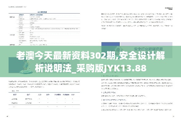 老澳今天最新资料302期,安全设计解析说明法_采购版JYK13.88