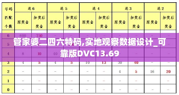 管家婆二四六特码,实地观察数据设计_可靠版DVC13.69