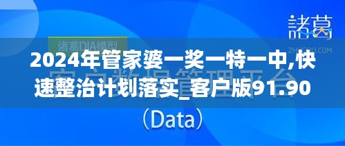 2024年管家婆一奖一特一中,快速整治计划落实_客户版91.902
