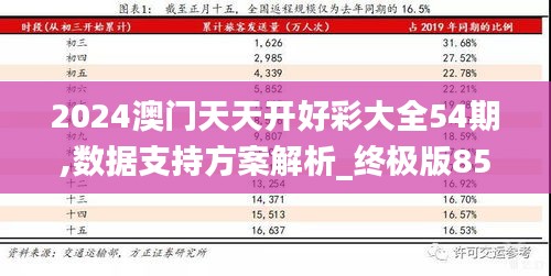 2024澳门天天开好彩大全54期,数据支持方案解析_终极版85.160