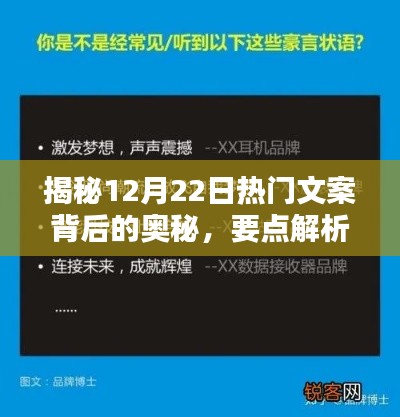 揭秘热门文案背后的奥秘，深度解析与探讨（12月22日特辑）