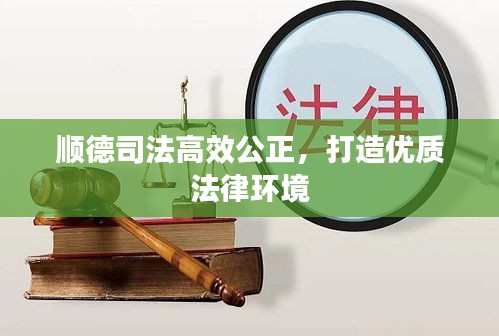 顺德司法高效公正，打造优质法律环境