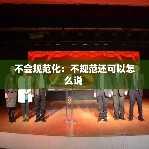不会规范化：不规范还可以怎么说 