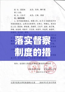 落实督察制度的措施：督查实施办法 