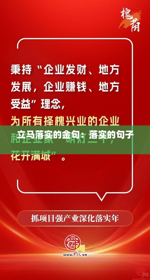 立马落实的金句：落实的句子 