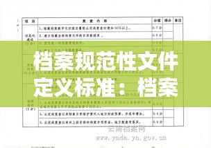 档案规范性文件定义标准：档案规范化管理办法 