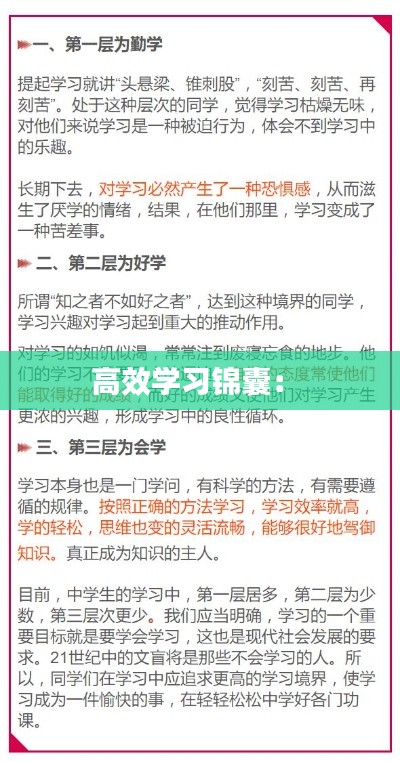 高效学习锦囊： 