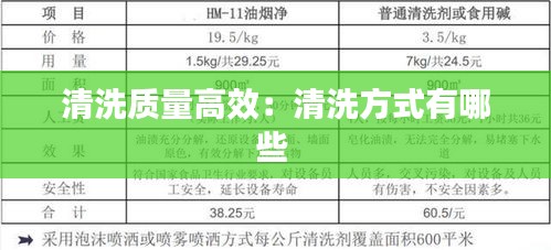 清洗质量高效：清洗方式有哪些 