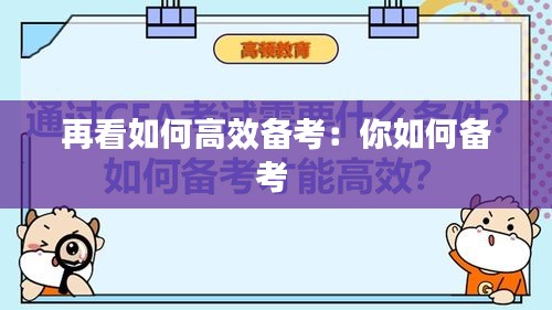 再看如何高效备考：你如何备考 