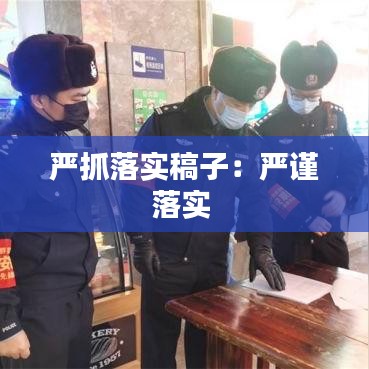 严抓落实稿子：严谨落实 