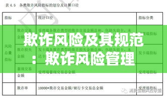 欺诈风险及其规范：欺诈风险管理 
