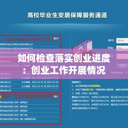 如何检查落实创业进度：创业工作开展情况 