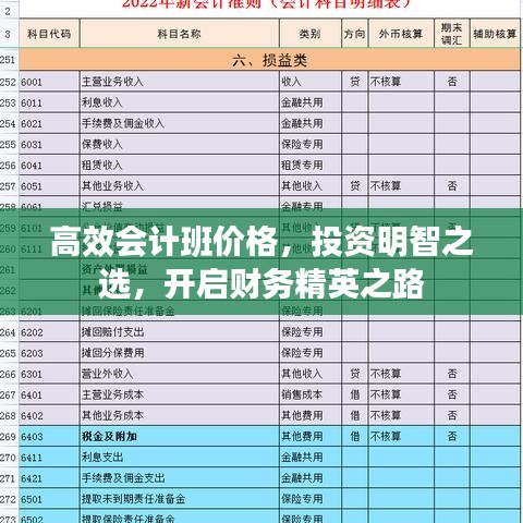 高效会计班价格，投资明智之选，开启财务精英之路