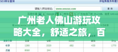 广州老人佛山游玩攻略大全，舒适之旅，百度收录标准标题