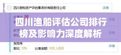 四川渔船评估公司排行榜及影响力深度解析