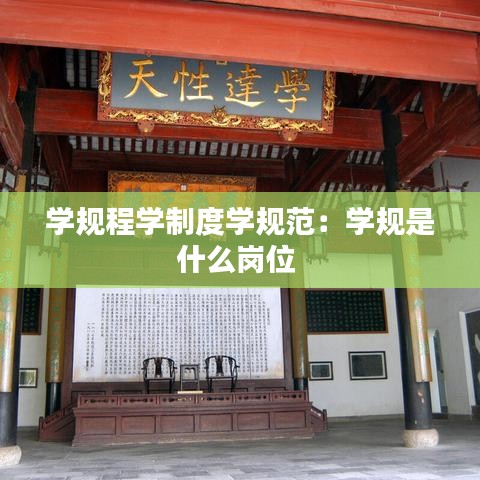 学规程学制度学规范：学规是什么岗位 