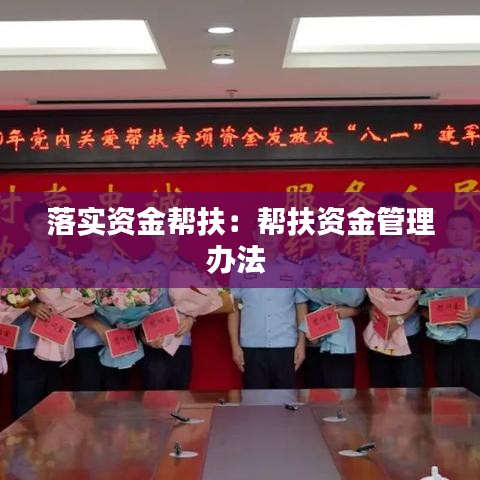 落实资金帮扶：帮扶资金管理办法 