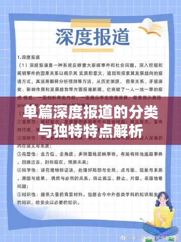 单篇深度报道的分类与独特特点解析