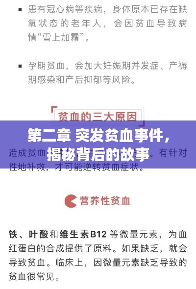 第二章 突发贫血事件，揭秘背后的故事