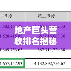 地产巨头营收排名揭秘，行业格局与竞争态势分析