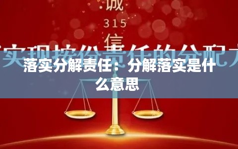 落实分解责任：分解落实是什么意思 