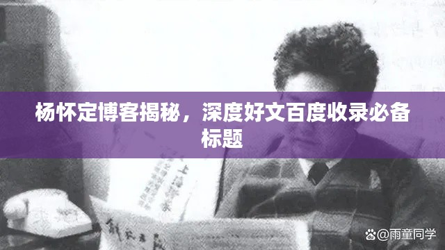 杨怀定博客揭秘，深度好文百度收录必备标题