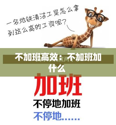 不加班高效：不加班加什么 