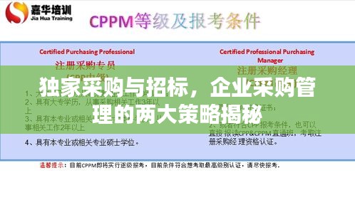 独家采购与招标，企业采购管理的两大策略揭秘