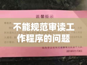不能规范审读工作程序的问题及其潜在影响分析