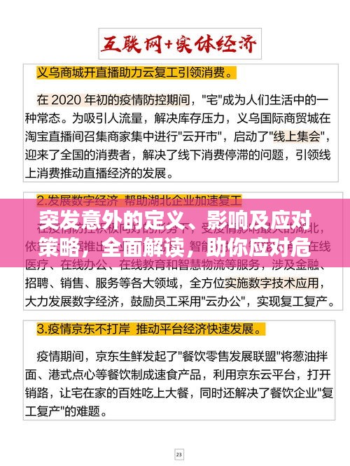 突发意外的定义、影响及应对策略，全面解读，助你应对危机！