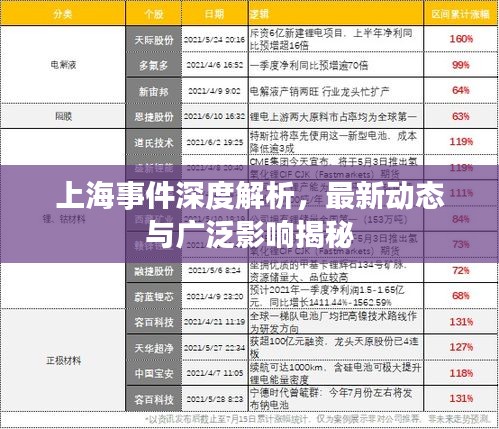 上海事件深度解析，最新动态与广泛影响揭秘