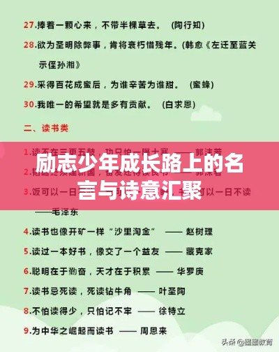 励志少年成长路上的名言与诗意汇聚