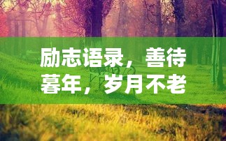 励志语录，善待暮年，岁月不老，人生无畏前行