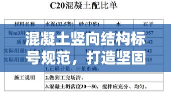 混凝土竖向结构标号规范，打造坚固建筑基石