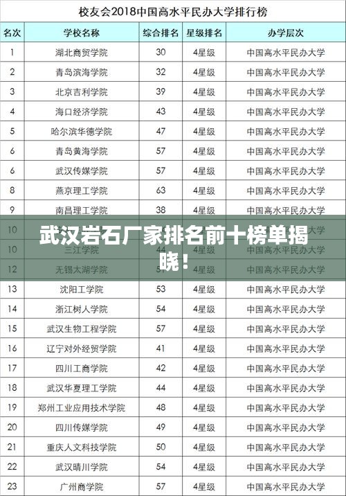 武汉岩石厂家排名前十榜单揭晓！
