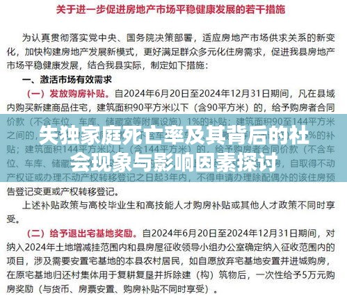 失独家庭死亡率及其背后的社会现象与影响因素探讨