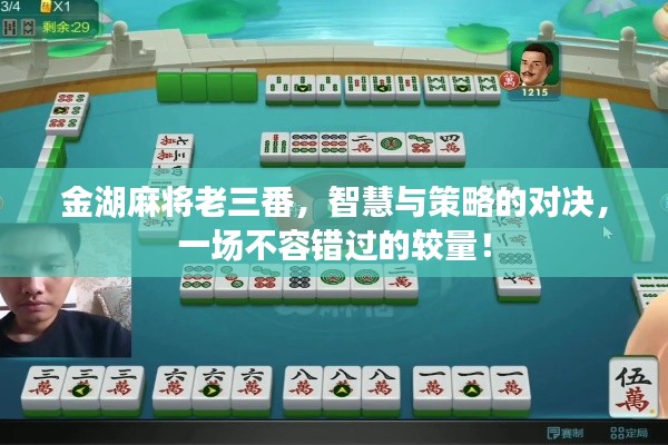 金湖麻将老三番，智慧与策略的对决，一场不容错过的较量！