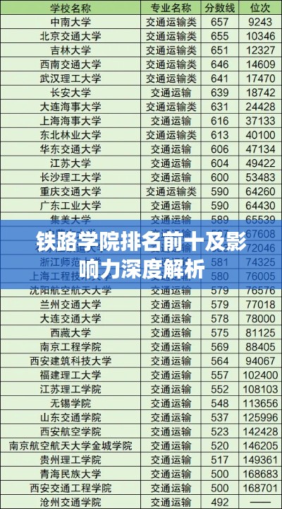 铁路学院排名前十及影响力深度解析
