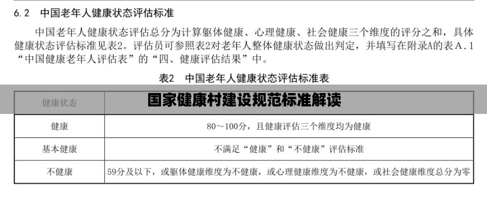 国家健康村建设规范标准解读