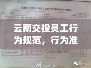 云南交投员工行为规范，行为准则与职业素养要求揭秘