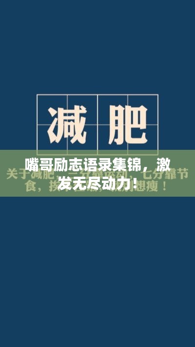 嘴哥励志语录集锦，激发无尽动力！