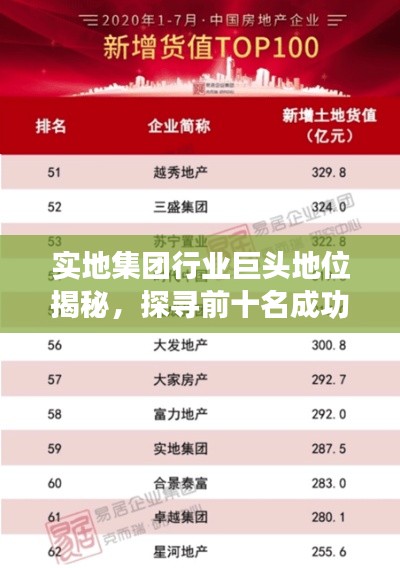 实地集团行业巨头地位揭秘，探寻前十名成功之道