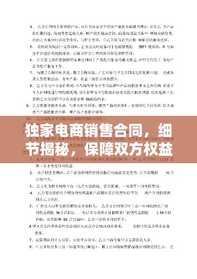 独家电商销售合同，细节揭秘，保障双方权益！
