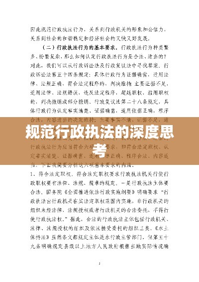 规范行政执法的深度思考