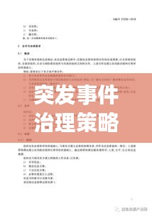 突发事件治理策略与实践，应对之道与实操指南
