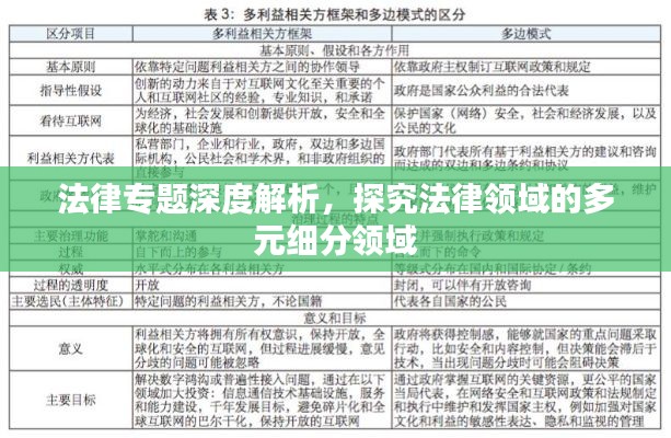 法律专题深度解析，探究法律领域的多元细分领域