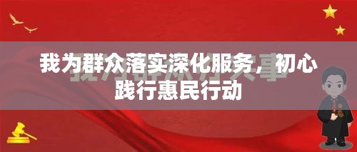 我为群众落实深化服务，初心践行惠民行动